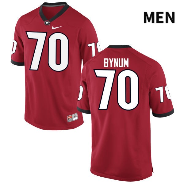 Georgia Bulldogs Men's Aulden Bynum #70 Red Stitched College UGA Football Jersey 23JU014XO